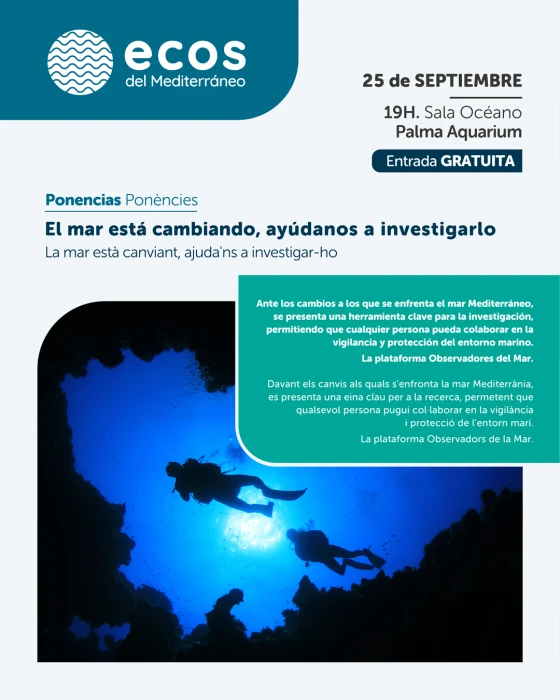 Vuelve Ecos de Mediterráneo:  Ponencias sobre el mar  impulsadas por la Fundación Palma Aquarium